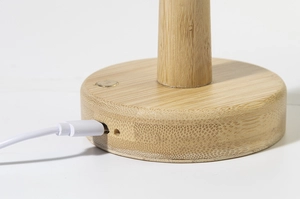 Lampe de table en bambou avec 24 LED avec batterie rechargeable personnalisable