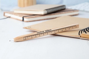 Stylo à bille en bois avec règle 14 cm BURNHAM personnalisable