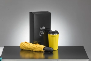 Coffret personnalisable avec mug isotherme 350 ml et parapluie automatique personnalisable