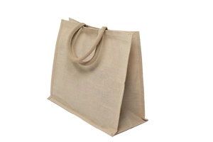 Sac jute et coton avec soufflet intégral de 18,5 cm - Sac cabas juco recyclable personnalisable