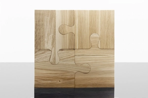 Set de 4 planches en bois de chêne - planche à découper puzzle personnalisable