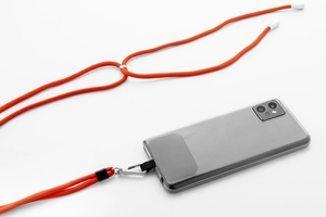 Tour de cou support pour téléphone portable en RPET réglable en longueur personnalisable