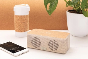 Enceinte Bluetooth 5.0 chargeur à induction en fibre de blé personnalisable