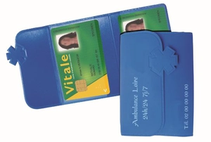 Porte carte vitale, 3 volets découpe ambulance personnalisable