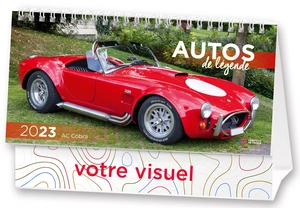 Calendrier chevalet 2025  AUTOS DE LEGENDE 21 x 15 cm - 13 feuillets personnalisable