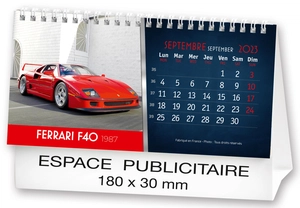 Calendrier chevalet 2025  AUTOS DE LEGENDE 21 x 15 cm - 13 feuillets personnalisable