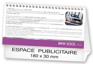 Calendrier chevalet 2025  AUTOS DE LEGENDE 21 x 15 cm - 13 feuillets personnalisable