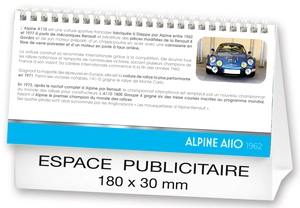 Calendrier chevalet 2025  AUTOS DE LEGENDE 21 x 15 cm - 13 feuillets personnalisable