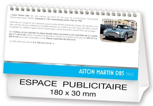 Calendrier chevalet 2025  AUTOS DE LEGENDE 21 x 15 cm - 13 feuillets personnalisable