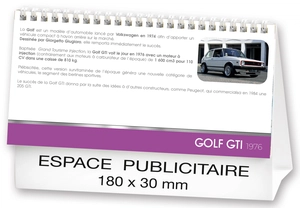 Calendrier chevalet 2025  AUTOS DE LEGENDE 21 x 15 cm - 13 feuillets personnalisable