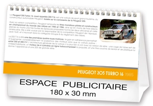 Calendrier chevalet 2025  AUTOS DE LEGENDE 21 x 15 cm - 13 feuillets personnalisable