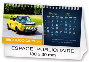 Calendrier chevalet 2025  AUTOS DE LEGENDE 21 x 15 cm - 13 feuillets personnalisable