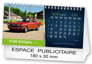 Calendrier chevalet 2025  AUTOS DE LEGENDE 21 x 15 cm - 13 feuillets personnalisable