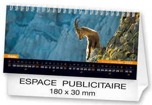 Calendrier chevalet 2025  MONTAGNE DE FRANCE 21 x 15 cm - 13 feuillets personnalisable