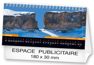 Calendrier chevalet 2025  MONTAGNE DE FRANCE 21 x 15 cm - 13 feuillets personnalisable