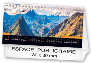 Calendrier chevalet 2025  MONTAGNE DE FRANCE 21 x 15 cm - 13 feuillets personnalisable