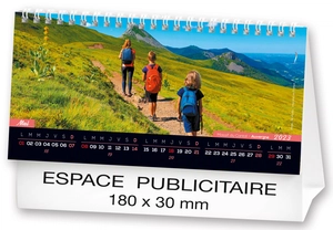 Calendrier chevalet 2025  MONTAGNE DE FRANCE 21 x 15 cm - 13 feuillets personnalisable