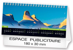 Calendrier chevalet 2025  MONTAGNE DE FRANCE 21 x 15 cm - 13 feuillets personnalisable