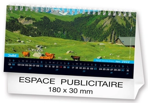 Calendrier chevalet 2025  MONTAGNE DE FRANCE 21 x 15 cm - 13 feuillets personnalisable