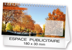 Calendrier chevalet 2025  PAYSAGES DE FRANCE 21 x 15 cm - 13 feuillets personnalisable