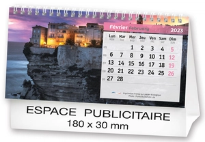 Calendrier chevalet 2025  PAYSAGES DE FRANCE 21 x 15 cm - 13 feuillets personnalisable