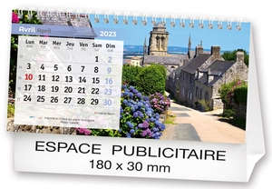 Calendrier chevalet 2025  PAYSAGES DE FRANCE 21 x 15 cm - 13 feuillets personnalisable