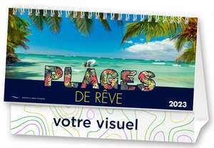 Calendrier chevalet 2025  PLAGES DE REVE 21 x 15 cm - 13 feuillets personnalisable