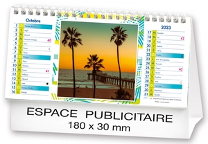 Calendrier chevalet 2025  PLAGES DE REVE 21 x 15 cm - 13 feuillets personnalisable