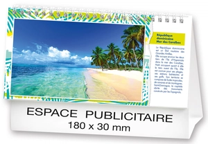 Calendrier chevalet 2025  PLAGES DE REVE 21 x 15 cm - 13 feuillets personnalisable