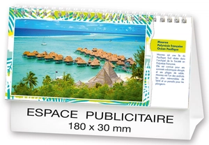 Calendrier chevalet 2025  PLAGES DE REVE 21 x 15 cm - 13 feuillets personnalisable