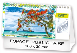 Calendrier chevalet 2025  PLAGES DE REVE 21 x 15 cm - 13 feuillets personnalisable