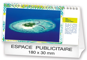 Calendrier chevalet 2025  PLAGES DE REVE 21 x 15 cm - 13 feuillets personnalisable