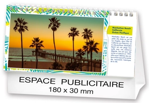 Calendrier chevalet 2025  PLAGES DE REVE 21 x 15 cm - 13 feuillets personnalisable