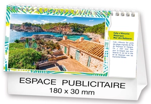 Calendrier chevalet 2025  PLAGES DE REVE 21 x 15 cm - 13 feuillets personnalisable