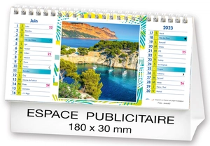 Calendrier chevalet 2025  PLAGES DE REVE 21 x 15 cm - 13 feuillets personnalisable