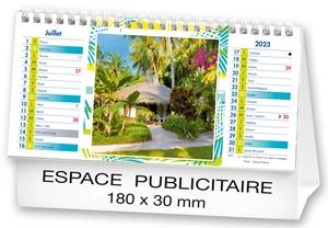 Calendrier chevalet 2025  PLAGES DE REVE 21 x 15 cm - 13 feuillets personnalisable