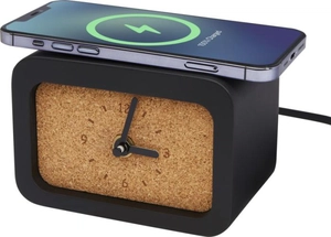 Horloge de bureau en calcaire avec chargeur sans fil 10W (induction) personnalisable