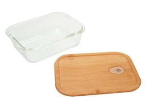 Bento en verre résistant et bambou 800 ml - lunchbox Eco personnalisable