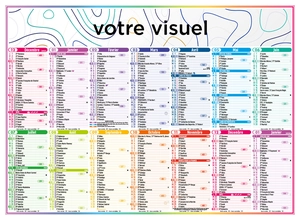 Calendrier bancaire 2025  4 SAISONS - Carte Europe verso - HORIZONTAL personnalisable