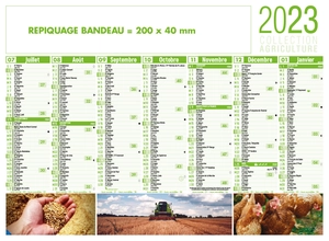 Calendrier bancaire 2025  AGRICULTURE format 27 x 21 cm - 7 mois par face personnalisable