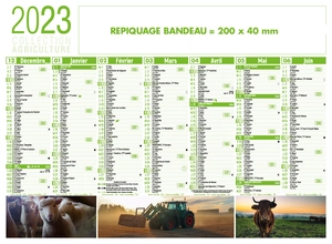 Calendrier bancaire 2025  AGRICULTURE format 27 x 21 cm - 7 mois par face personnalisable