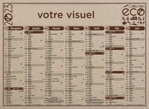 Calendrier bancaire 2025  ECO 27 x 21 cm - 7 mois par face personnalisable