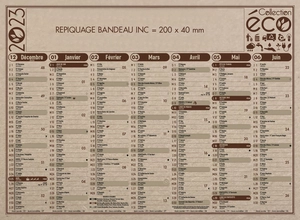 Calendrier bancaire 2025  ECO 27 x 21 cm - 7 mois par face personnalisable