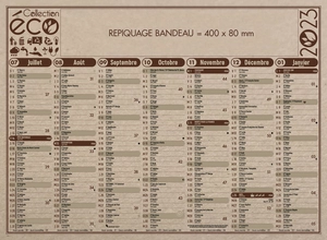 Calendrier bancaire 2025  ECO 55 x 40 cm - 7 mois par face personnalisable