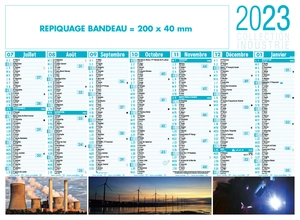 Calendrier bancaire 2025  INDUSTRIE format 27 x 21 cm - 7 mois par face personnalisable