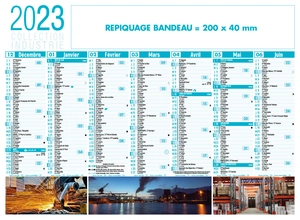 Calendrier bancaire 2025  INDUSTRIE format 27 x 21 cm - 7 mois par face personnalisable