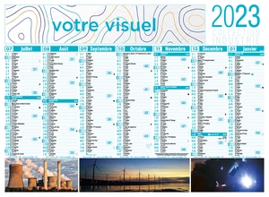 Calendrier bancaire 2025  INDUSTRIE format 43 x 33 cm - 7 mois par face personnalisable