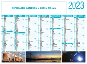 Calendrier bancaire 2025  INDUSTRIE format 43 x 33 cm - 7 mois par face personnalisable