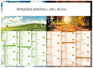 Calendrier bancaire 2025  SOLSTICES format 27 x 21 cm - 6 mois par face personnalisable