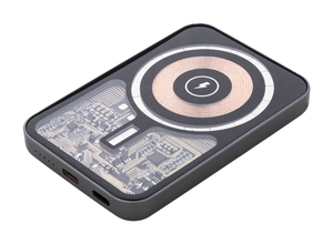 Power bank en aluminium recyclé avec boîtier semi-transparent personnalisable